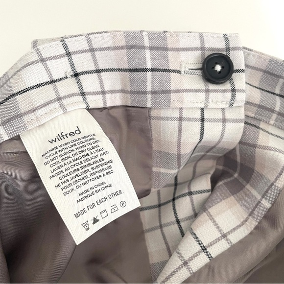 Aritzia Plaid Midi Skirt in Brown and Cream - Picture 8 of 9